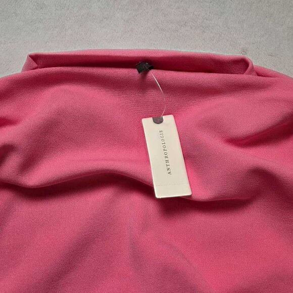 New XL By Anthropologie The Maya ruched cowl-neck dress in pink - Picture 7 of 12